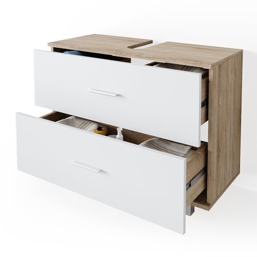 فيجو وحدة فانيتي لدرج الحمام من فيكو (سونوما ابيض)، خشب