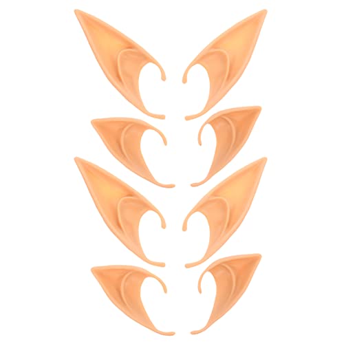 MAGICLULU 4 Paires D' Oreilles D' Elfe Fée Pixie Elfe Oreilles Halloween Elfique Vampire Fée Oreilles Silicone Doux Pointu Oreilles Conseils Habiller Costume pour Halloween Noël Cosplay Cover