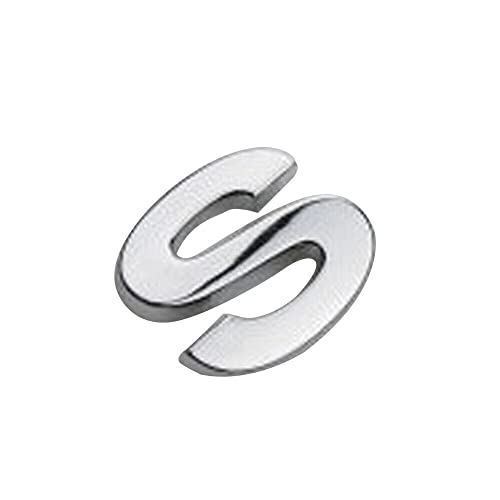 1 x Auto-Auto-Chrom-Metall-DIY-3D-Buchstaben, digitales Alphabet-Emblem, Auto-Stoßstangen-Aufkleber (S)
