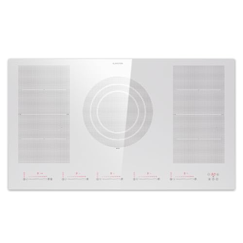 Klarstein Plaque Induction en Céramique 9600W - 5 Feux Avec Flex Zone - Table de Cuisson Électrique Pour Cuisine