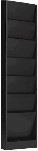 Steel Wall Mounted Clipboard Holder,/ Organizer Rack Falcon Model 206, 6 Pocket-Gray-Gray