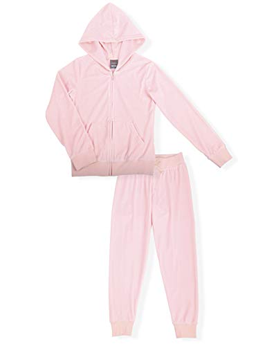 Cheetah Girls 2 Piece Velour Jogger Set, Hoodie and Sweatpants Tracksuit, Sports Outfit Rose