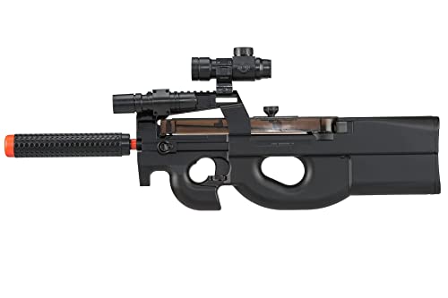 275 FPS Fully Automatic Electric Airsoft AEG Rifle SMG Airsoft Submachine Gun with Battery, Red Dot Scope, Flash Light, 6mm BBS, and Shooting Target- Great for Starter and Gift