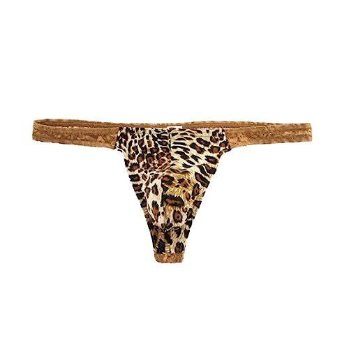 Men's Ice Silk Leopard Print Briefs U Convex Breathable Thong Underwear3