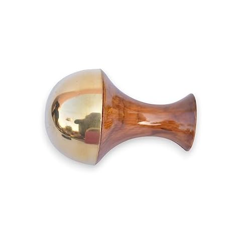 HEALTHANDWEALTH Kansa Wand Ayurvedic Face Acupoint Massager for Detoxification & Deep Relaxation Massage Tool Teak Wood Handle (Natural-1) Cover