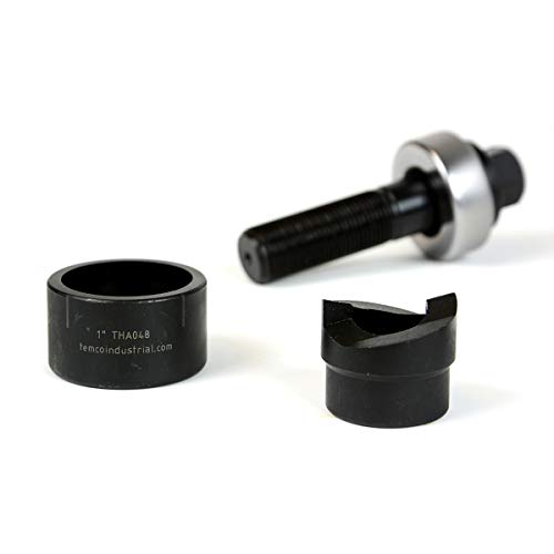 TEMCo TH0393-1" Conduit Hole Size Knockout Punch Unit with Manual Draw Stud – (1.36" – Actual Hole Size)