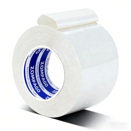 Image of ZOMPAGO Duct Tape Heavy Duty Waterproof, White 3.2 inch x 66FT, Tear by Hand, No Residue, Strong Adhesive, All-Weather for Indoor Outdoor Repair, Pipe Leak, RV, Roof, Camping
