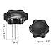 5PCS M5 Star Knob, Bakelite Clamping Handle with Threaded Bolt for Industrial Equipment Machine Screws(M5x35 D25)