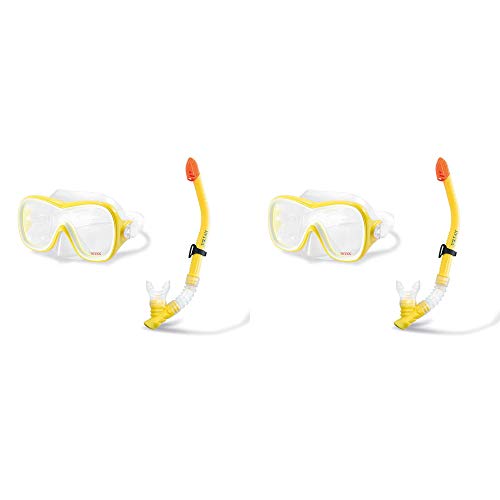 Intex Wave Rider Hypoallergenic Latex Free Mask & Easy Flow Snorkel Set (2 Pack) #TOP7