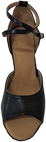 Womens Latin Salsa Dance Shoes Open Toe Ballroom Party Soft Sole Professional Indoor Socials Dancing Sandals Black size 8