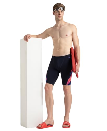 Image of Speedo Men Endurance+ High Tide Digital Print V-Cut Jammer - Arctic Glass