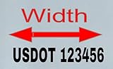 One (1) Line 12' to 22' Long and 1.5' to 4' Tall Letters Truck Registration Decals (Set of 2) - USDOT, MC, VIN, GVW, etc. - Multiple Colors, Fonts, Widths and Letter Heights.