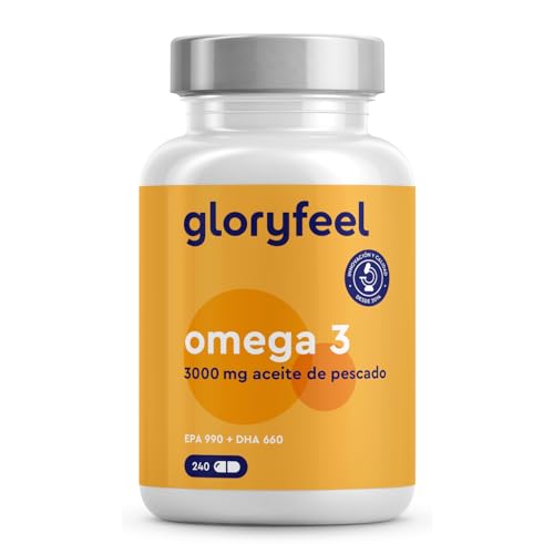 Omega 3 Cápsulas Alta Dosis 3000mg de Aceite de pescado (990mg EPA + 660mg DHA) 240 Cápsulas en forma de triglicéridos… — oferta en Amazon