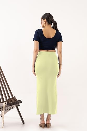 Image of DESI GIRL Cotton Lycra Stretchable Saree Shapewear Petticoat with Drawstring for Women | Fishcut Saree Petticoat with Side Slit for Easy Movement | Saree Shaper | Long inskirt