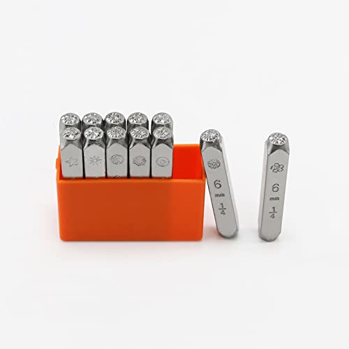 Tampons en cuir outil d'impression de bijoux motif fleur métal estampage - 7