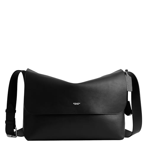 Coach Ludlow Messenger Bag in Natural Full-Grain Leather, Black