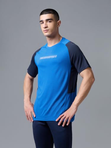 Image of TECHNOSPORT Men's Slim Fit Half Sleeve Crew Neck T-Shirt, TECHNOCOOL+ Quick Dry Moisture Wicking Stretchable Sports Gym and Casual Wear