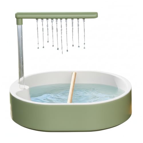 Ducha para pájaros y baño para loros verde grisáceo con bomba de agua silenciosa 2