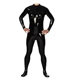 LIXIAAOOKWEDG Traje de carreras de una pieza 100 % de goma de goma de látex, color negro, Negro, M
