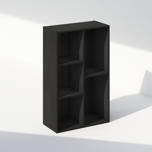 Image of Furinno Reed Closet Organizers and Storage, 5-Cube Reversible Closet Shelves, Closet Organization Shelf, 9.4 x 19.5 x 31.5, for Bedroom, Closet, Blackwood