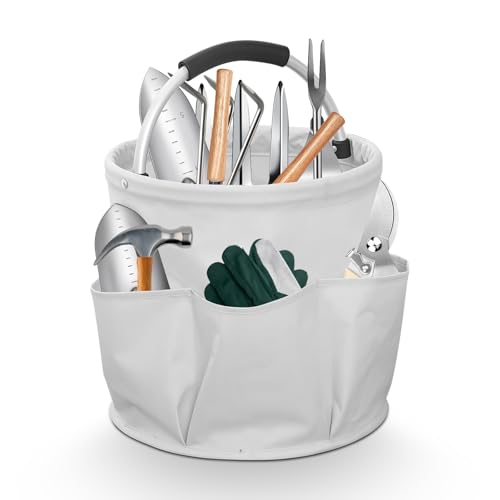 Sporgo Borsa da giardino da 17 l per attrezzi da giardino: borsa pieghevole per attrezzi da giardino in tessuto Oxford 600D, borsa per attrezzi da giardino, cestino da giardino con 1 scomparto