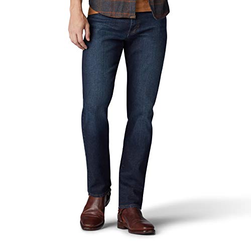 Lee Men's Big & Tall Performance Series Extreme Motion Straight Fit Tapered Leg Jean, night owl, 46W x 34L