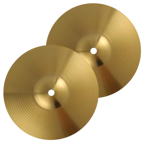 Toddmomy 2pcs Set Cymbals Drum Crash Jazz Percussion Cymbal Musical Splash Cymbal Brass