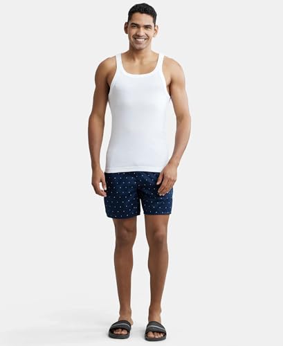 Image of Jockey NY07 Men's Super Combed Cotton Satin Weave Printed Boxer Shorts with Side Pocket