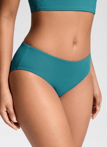 Image of CRZ YOGA Mid Waisted Bikini Bottoms | Mid Cut Leg, Medium Bum Coverage, Full Lining, Swim, Bathing Suit Briefs for Women
