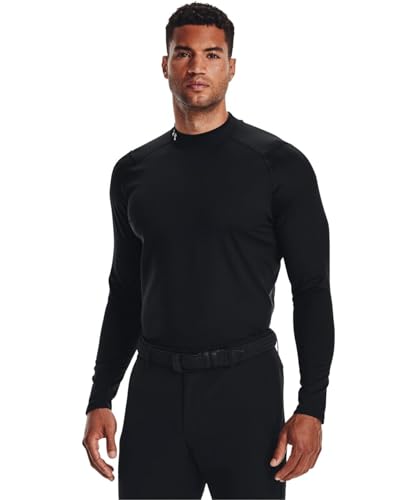 Chemise de golf homme Under Armour Coldgear mock neck thermique noir