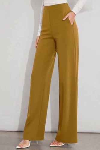 Image of KOTTY Women's High-Rise Straight Fit Stretch Pants for Office, Casual and Smart Wear