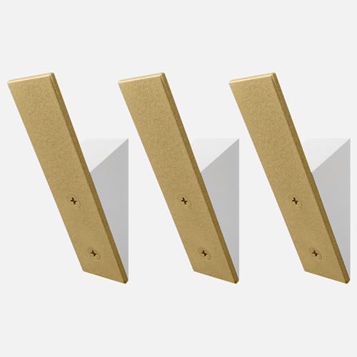 Homeforia Gold Wall Coat Hooks, High End White Wood & Gold Metal Wall Mounted Clothing Hook, Mid-Century Modern Clothes Hooks, Heavy Duty Wooden Hook for Hanging Coats, Hats, Towels & More, Set of 3