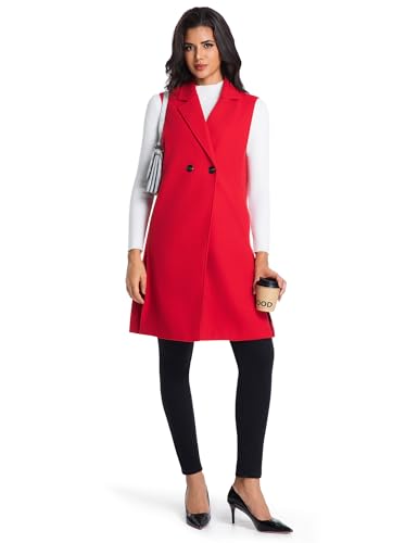 IDEALSANXUN Womens Long Wool Vest Fall Winter Sleeveless Blazer Jackets Wool Coat4