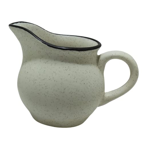 Image of Ceramic Off-White 375 ml Gravy Pot or Milk Pot Microwave and Dishwasher Safe for Serving Greavy or Milk (Mirakii 472 B)