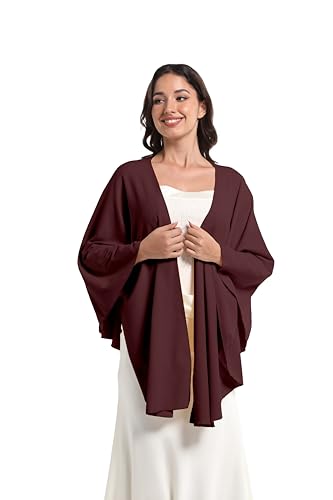 Elegant Shawl Wraps For Women, Warm Open Front Poncho, Cashmere Like Bat Sleeve Ladies Shawls For Winter, Autumn