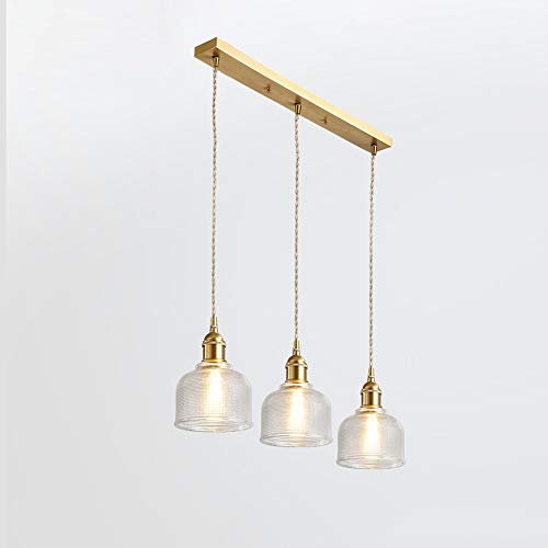 Lampe suspendue finition cuivre vintage en métal noble pour salon