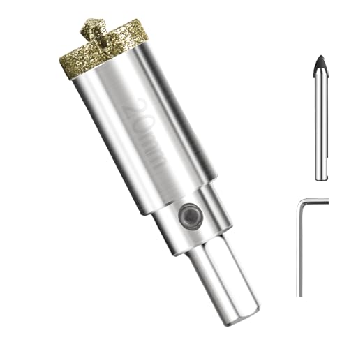 PHMNZIP 20 mm Broca de Diamante Taladro Hueco Sierra de Perforación con Broca de Centro Piloto Broca de Diamante Brocas con Revestimiento de Diamante para Azulejos Cerámica Vidrio Porcelana Mármol