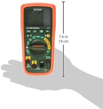 Extech EX355 Multimeter with dimensions overlay