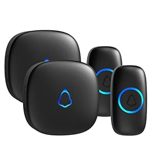 SECRUI Wireless Doorbell, Waterproof Plug in Doorbell with 2 Receivers Cordless Chime Kit Battery Operated at 300m Range…
