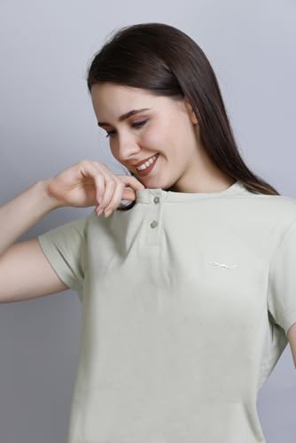 Image of CUPID Women Comfortable Cotton Round Neck Half Sleeve Casual T-Shirt, Sleep, Night, Yoga, Daily Gym n Lounge Wear Short Tee /Top for Girls