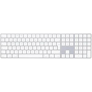 Apple Magic Keyboard with Numeric Keypad: Bluetooth®, rechargeable. Works with Mac, iPad or iPhone; British English, Silver