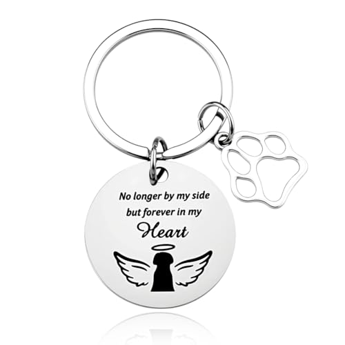 Porte-clés commémoratif chien chat acier inoxydable mémorial deuil animaux