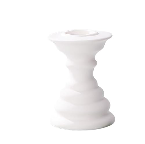 Porcelain candlestick, Ceramic Candlestick Holder Metal Base Multicolor Indoor Home Living Room Ornament(E)