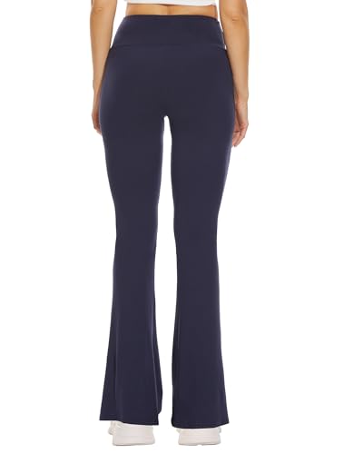 Sundwudu Black Flare Yoga Pants for Women - Soft High Waist Bootcut Leggings Tall & Long Bootleg Pants for Women