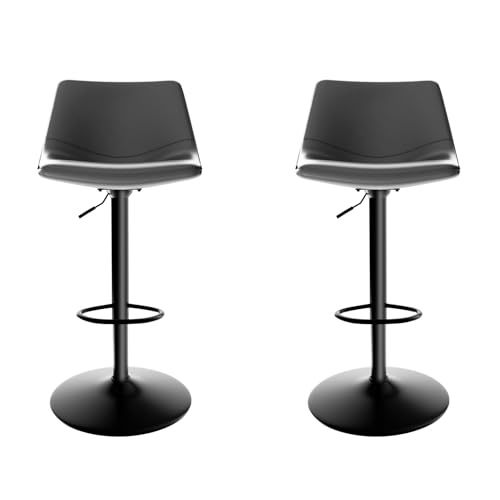 Set of 2 Kitchen High Stools, Kitchen Island Bar Stool with PU Le...