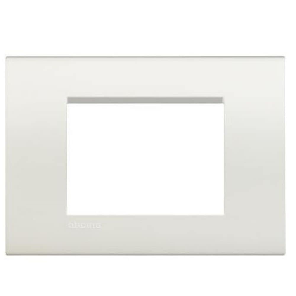 Bticino 4 Pieces LNA4803BI White 3-Seater Wall Plate in Technopolymer - Image 2