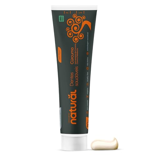 ORGÂNICO NATURAL Creme Dental Natural com Extratos de Cravo, Cúrcuma e Melaleuca - Pasta de Dentes Sem Flúor e Químicas Desnecessárias - Frescor Prolongado - Vegano - 80g