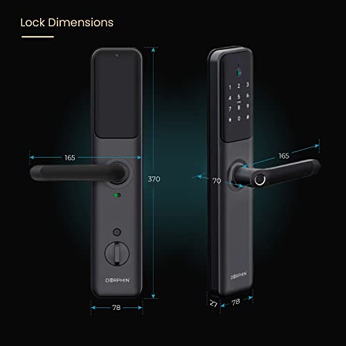 Image of Dorphin D2 Smart Lock Digital Door Lock with Video Intercom, Inbuilt Wi-Fi for Remote Unlock Using App, Fingerprint, RFID Card, PIN, Manual Key 3 Years onsite Warranty