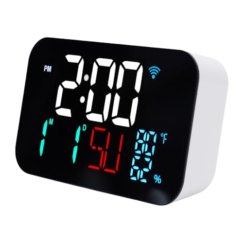 Generic WiFi �X�}�[�g LED ��㎞�v ���x���x���j�^�[�t�� �A�v������f�W�^�����v USB �쓮 ���邳�����\ �z�[���I�t�B�X�Q���p (�z���C�g�V�F���z���C�g���C�g)