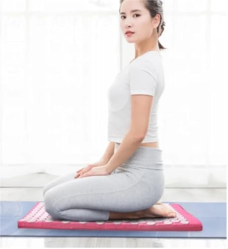 Esterilla de esteras yoga para masaje acupresión lumbar y cervical roja 3